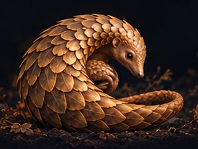 Uncurling, its head emerging as the body extends.
